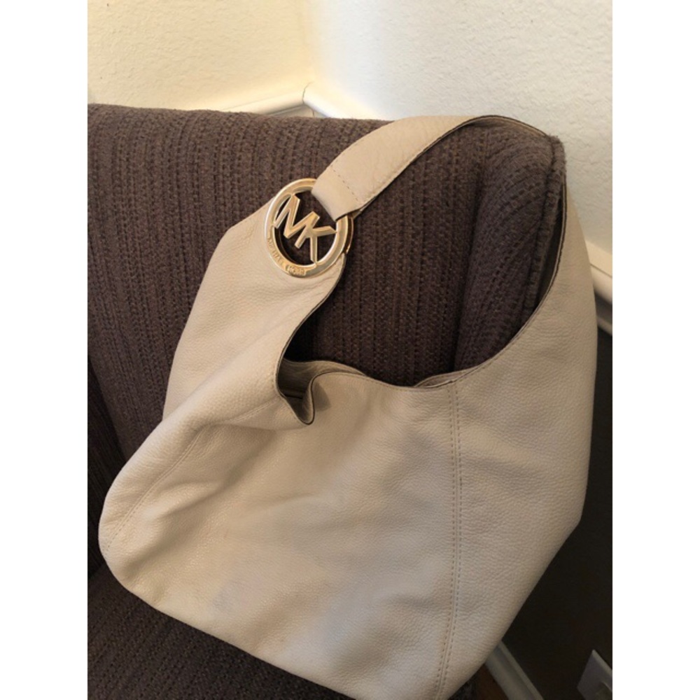 Cream Michael Kors Hobo Slouch Purse